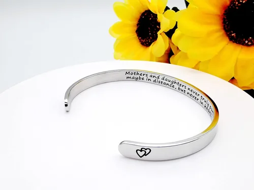 Miniatura 342 de Pulseras inspiradoras para mujer, joyería de acero inoxidable, con refranes, pulsera motivacional con mensaje oculto, pulseras grabadas para mejor