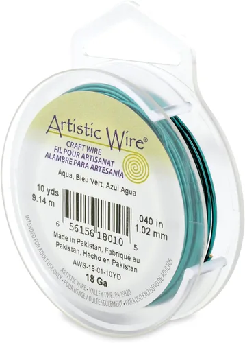Miniatura 92 de Artistic Wire, alambre para manualidades de calibre 22 bañado en plata, resistente a las manchas, color cobre, blanco, 9,1 m