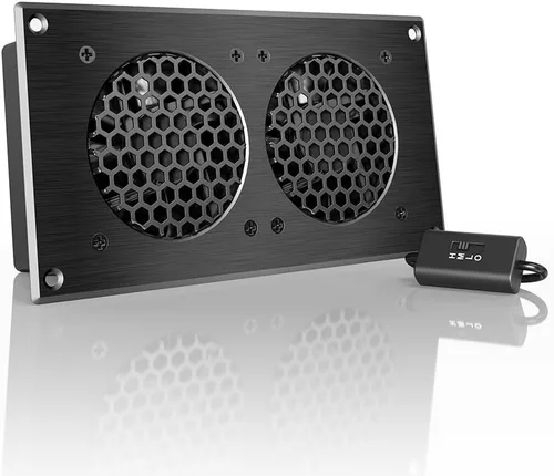 Miniatura 13 de AC Infinity AIRPLATE T8, sistema silencioso de refrigeración doble ventilador de 6" con control de termostato, para gabinetes AV de cine en casa