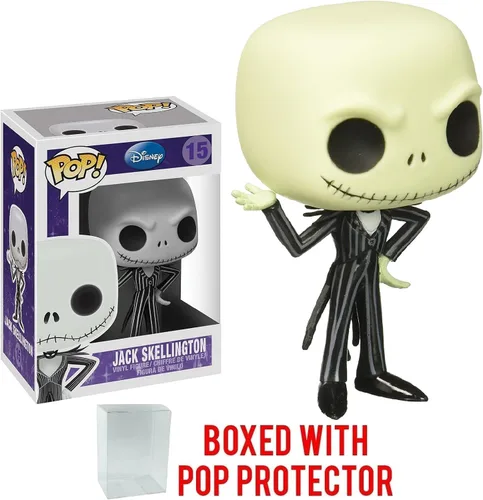 Miniatura 6 de Funko POP Disney: The Nightmare Before Christmas - Figura de vinilo de Jack Skellington Pop! (paquete con funda protectora compatible con Pop Box)
