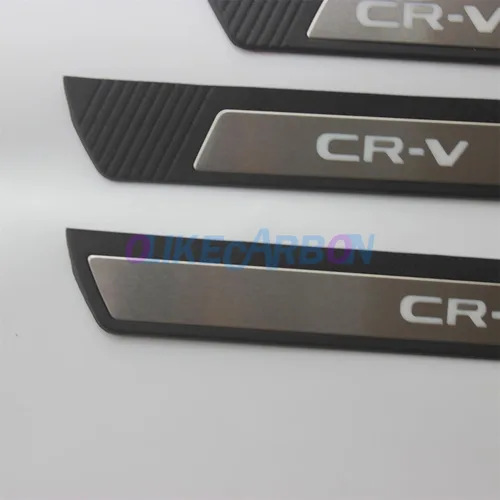 Miniatura 3 de OLIKE Placa Protectora Antideslizante de Umbral de Puerta de Acero Inoxidable de Estilo de Moda Protector de Umbrales Moldura Compatible con Honda