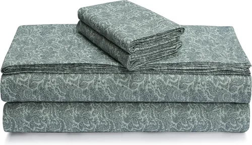 Miniatura 27 de Tribeca Living Sábanas de franela de algodón portugués tamaño King – Juego de sábanas de bolsillo profundo de 170 GSM para colchones de hasta 21 Ava