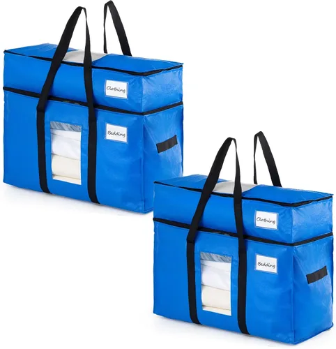 Miniatura 26 de TAILI - Bolsas de mudanza extra grandes, paquete de 10 bolsas negras resistentes para almacenamiento con ventana visible, asas envolventes