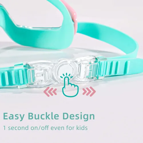 Miniatura 4 de Freela Gafas de natación transparentes para niños de 3 a 15 años, antiniebla, sin fugas, para piscina, playa, natación 2. cian y rosa
