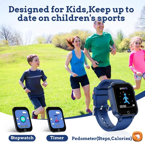 Miniatura 4 de Reloj inteligente para niños de 4 a 12 años, 26 juegos de rompecabezas, cámara HD, reproductor de música de video, podómetro, linterna, cronómetro