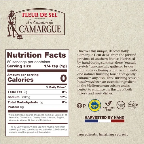 Miniatura 2 de Le Saunier de Camargue Flor de Sel con chile Espelette - Sal de acabado de sal marina francesa con chile suave - Sal escamosa gourmet cosechada a