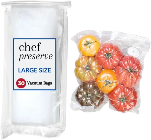 Chef Preserve Bolsas reutilizables selladoras al vacío para alimentos, 30 bolsas grandes sin BPA (12 x 13 pulgadas), congelador, microondas,