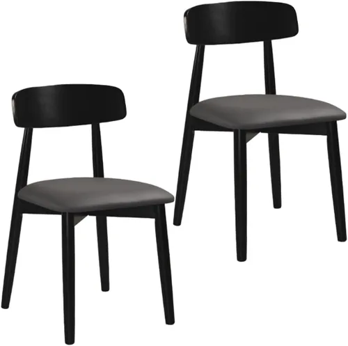 Miniatura 26 de YVYKFZD Solid Wood Dining Chairs, Armless Dining Room Chair Set, Leather Upholstered Kitchen Chairs, Comfy Side Chair with Curved Back, for