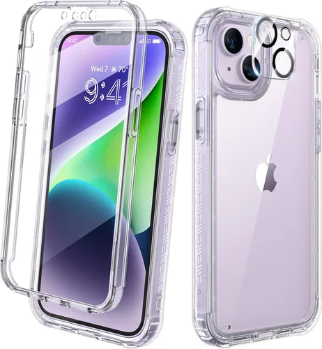 Miniatura 220 de Diaclara - Funda compatible con iPhone 11, carcasa resistente de cuerpo completo con protector de pantalla integrado sensible al tacto y Transparente