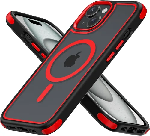 Miniatura 31 de Mobnano Funda para iPhone 13 Pro, compatible con MagSafe, funda transparente con anillo magnético, diseño multicolor protector a prueba de golpes