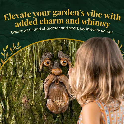 Miniatura 5 de Cara de árbol, caras de árbol al aire libre, arte de árbol, decoraciones de árbol al aire libre, caras de árbol, decoración de tocón de árbol, cara