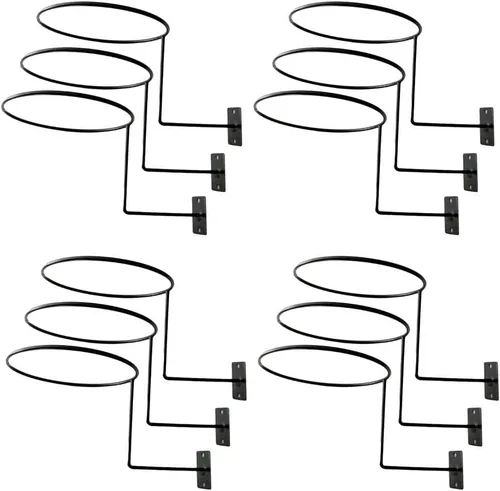 Miniatura 6 de Paquete de 12 soportes para casco de pared, ganchos para cascos, abrigos, pelucas, bolas, bufandas, gorras