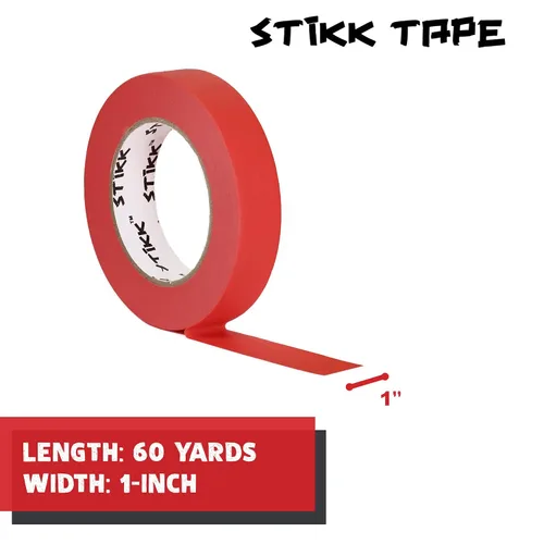 Miniatura 2 de STIKK Cinta para pintores – 10 unidades de cinta de pintor roja – 1 pulgada x 60 yardas – Cinta de pintura para pintura, bordes, recortes, techos