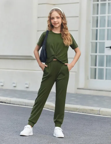 Miniatura 3 de Arshiner Conjuntos de ropa para niñas, teñido anudado, tops y pantalones deportivos, ropa deportiva, trajes deportivos de 4 a 13 años