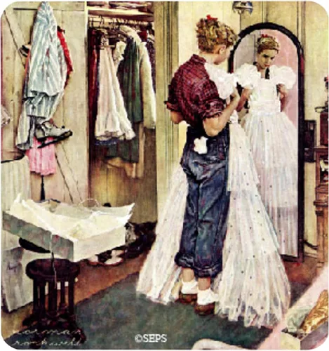 Miniatura 9 de ARCANE VAULT - Saturday Evening Post™, Imán de madera Rosie The Riveter, cortado con láser, abedul recubierto de ultravioleta, decoración del hogar