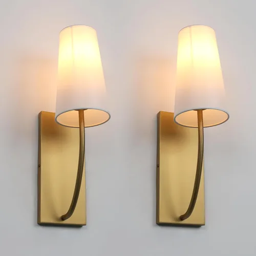 Yosoan Juego de 2 apliques de pared de tela de latón antiguo, lámpara de noche para interiores, estilo bohemio, moderno, vintage, industrial,