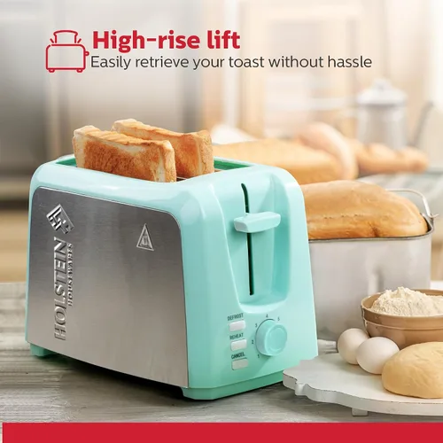 Miniatura 6 de Holstein Housewares Tostadora de 2 rebanadas con 7 ajustes de tostado, ranuras extra anchas, recalentamiento, descongelación, cancelación