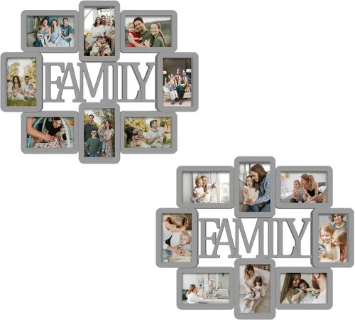 Miniatura 16 de Jerry & Maggie Marco de fotos familiar de 8 aperturas de 4 x 6 marcos para decoración de pared familiar, marcos de fotos de PVC para galería