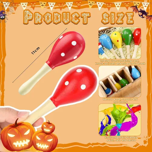 Miniatura 2 de Jexine Juego de 30 piezas de fiesta de Cinco de Mayo, incluye 10 diademas mexicanas con sombrero y 20 maracas de madera, mini sombreros