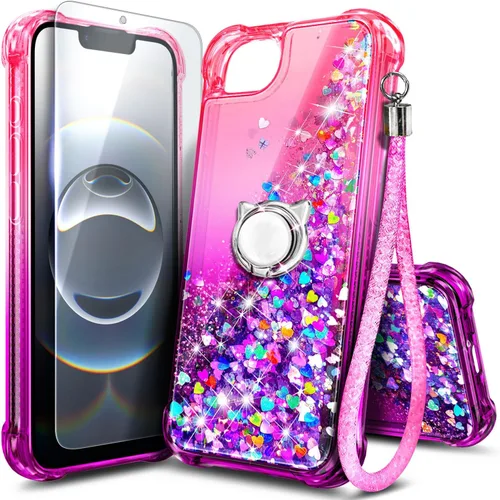 Miniatura 35 de NGB Diseñada para Funda de Teléfono iPhone 11, Morado/Azul Funda Bonita con Purpurina Líquida Brillante para Mujeres Niñas Niños con Protector