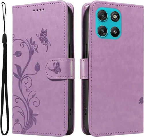 Miniatura 109 de Funda para Motorola Moto E22/E22i, piel sintética, con tarjetero y correa para la muñeca, a prueba de golpes, funda magnética para Motorola Moto Rojo
