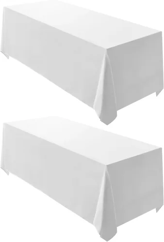Miniatura 25 de Surmente Mantel rectangular de poliéster de 60 x 102 pulgadas para bodas, banquetes o restaurantes (negro, paquete de 2)