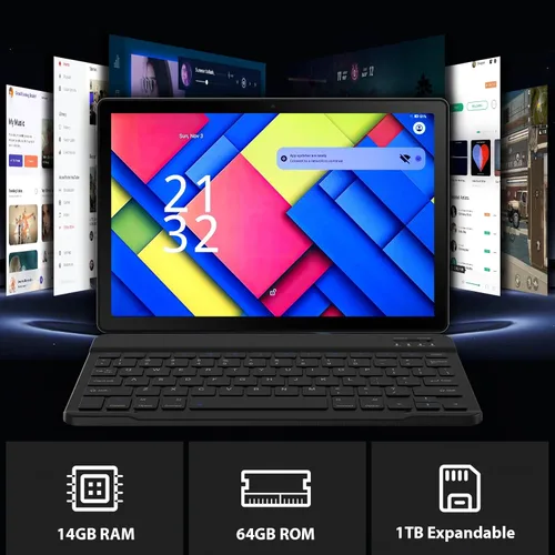 Miniatura 4 de HiGrace Tablet Android, 14 GB de RAM+64 GB de ROM (TF 1 TB), Android 14 Octa-Core de 11 pulgadas, 6800 mAh, Widevine L1, WiFi 6, tableta 8 en 1