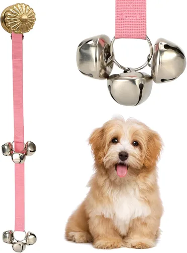 Miniatura 13 de Luckyiren Campanas de Perro Actualizadas para Puerta/Entrenamiento de Orinal/Salir al Aire Libre - Campanas para Cachorros Perros Gatito para Negro