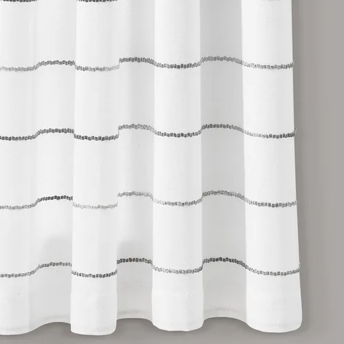 Miniatura 5 de Lush Decor Paneles de cortina de ventana de algodón teñido con hilo de rayas degradadas, par de cortinas de 40 pulgadas de ancho x 63 pulgadas