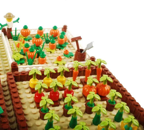 Miniatura 3 de Conjunto de campo de granja, bloques de construcción, cultivos de plantas, animales, ladrillos de construcción, juego de construcción de bricolaje