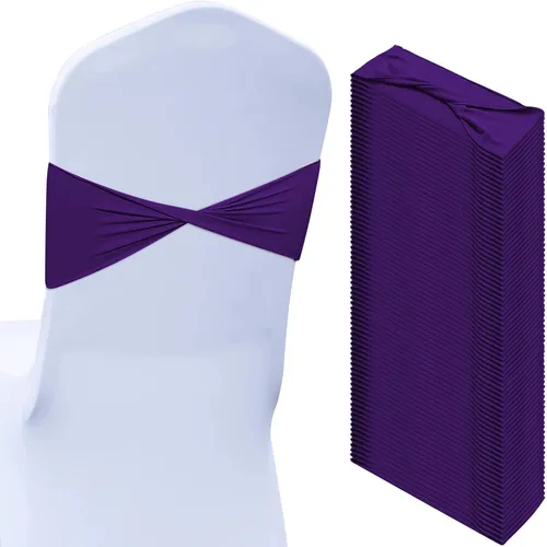 Miniatura 12 de Kinlop 50 Piezas Bandas de Spandex para Sillas Lazos Bandas para Sillas Bandas Deslizantes para Fundas Bandas Elásticas Lazos Sin Hebilla
