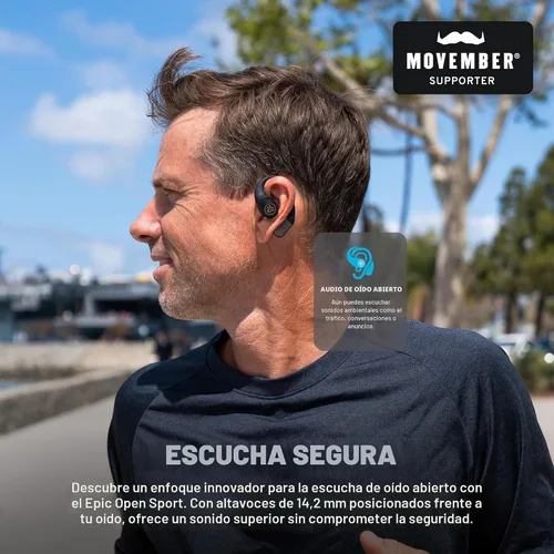 Miniatura 2 de JLab Epic Open Sport Auriculares, Negro, Libertad de Audio Inalámbrico de Oído Abierto Ajuste Sin Esfuerzo, Escucha Segura, Multipunto Bluetooth