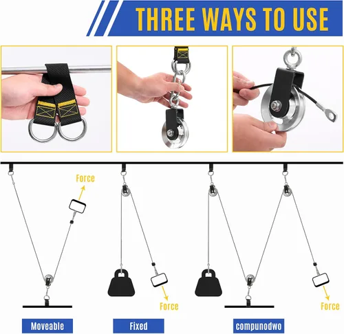 Miniatura 6 de Rueda de polea de cable de aleación de aluminio de 3.543 in para sistema de gimnasio en casa, resistente con carga máxima de 600 libras, compatible