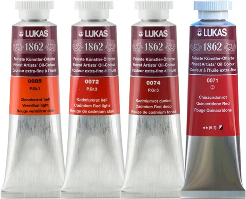 Miniatura 68 de Lukas 1862 Pintura al Óleo para Artistas Profesionales - Colores Tierra Amarillentos, 37 mL - Juego de 4 - Destacada Resistencia a la Luz, Sin