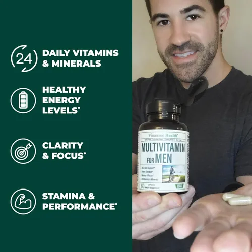 Miniatura 6 de Vimerson Health Glucosamina condroitina cúrcuma MSM + suplemento multivitamínico para hombres 2 botellas para él. Salud de las articulaciones