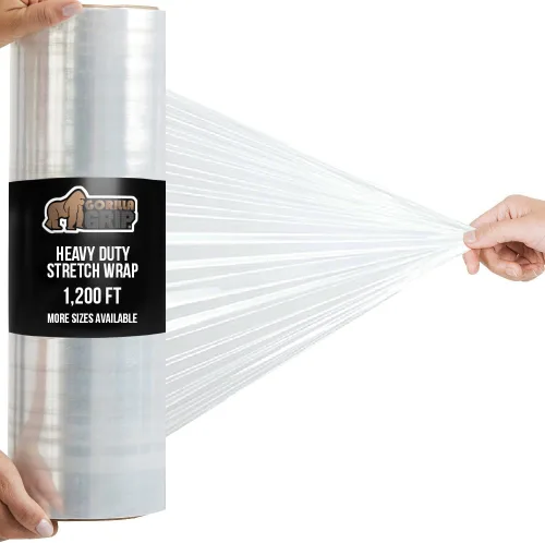 Miniatura 11 de GORILLA GRIP Film extensible 500% de plástico resistente, paquete de 2 rollos de envoltura retráctil de 1200 pies de 17 pulgadas, resistente a