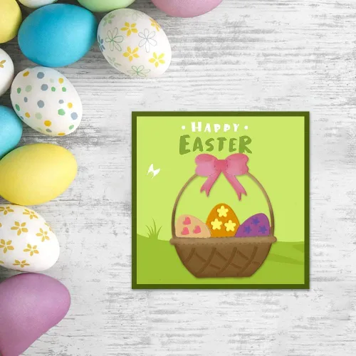 Miniatura 3 de Huevos de Pascua, conejos, troqueles de corte de metal y decoraciones de álbum de fotos, feliz conejito de Pascua, cesta de primavera, plantillas