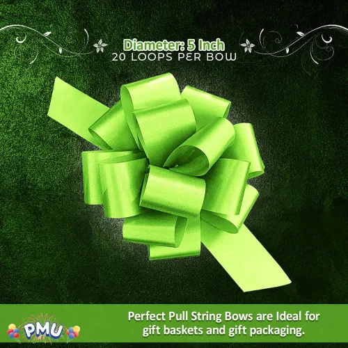 Miniatura 5 de PMU Lazos de cuerda para tirar – Lazos de regalo para bodas, cumpleaños y aniversarios – Lazos de cinta para flores y decoración de cestas – Lazo