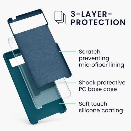 Miniatura 337 de kwmobile Funda Compatible con Google Pixel 6 Pro - Funda de teléfono de silicona TPU con acabado suave - Azul Arrecife
