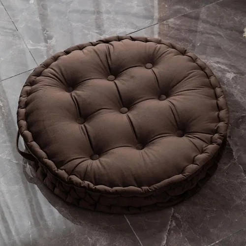 Miniatura 14 de MOJUN Almohada redonda de meditación, almohadas grandes para adultos, almohada redonda gruesa de terciopelo holandés con asa para yoga, sala de Azul