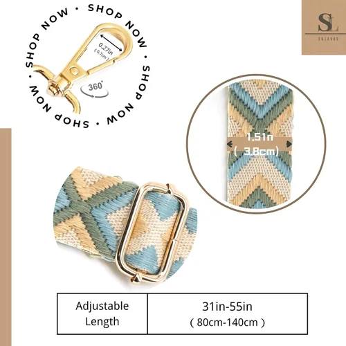 Miniatura 107 de S&loyoe Correas de repuesto para bolso, correa ajustable para bolsa cruzada, correas de guitarra anchas para bolsos de 1.5 pulgadas