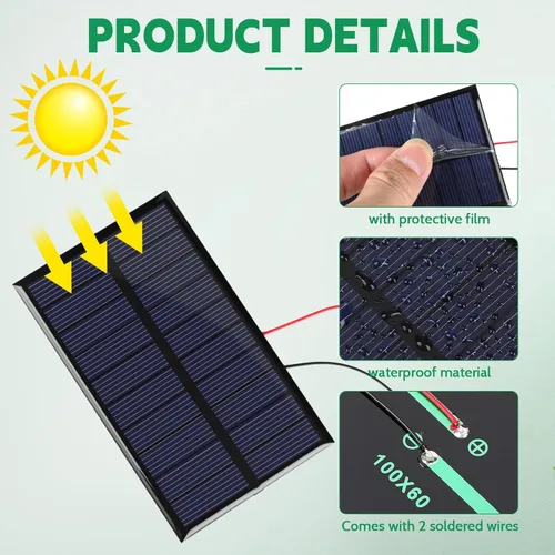 Miniatura 3 de Kanayu 20 piezas de paneles solares pequeños a granel 5v 160ma mini células solares policristalinas kits de sistema DIY módulo de panel solar epoxi