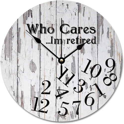 Miniatura 33 de Reloj de pared de madera rústica personalizado de 10 pulgadas, silencioso sin tictac, funciona con pilas, para sala de estar, dormitorio, cocina, En