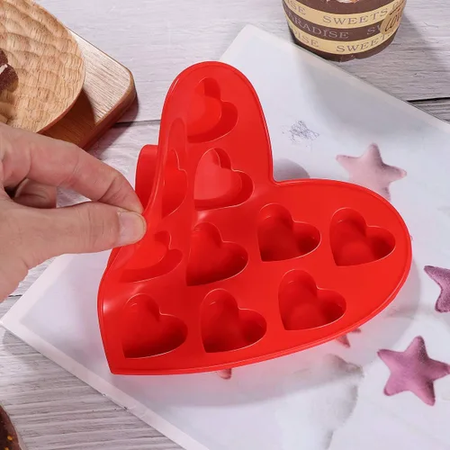 Miniatura 8 de Molde de silicona para tartas, molde para hacer dulces, molde de chocolate en forma de corazón, bandeja para cubitos de hielo, molde para hornear