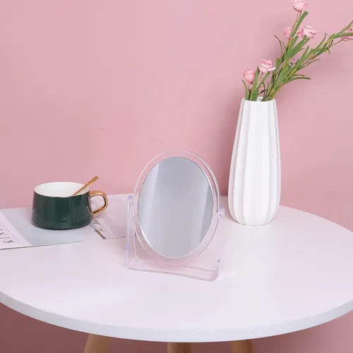 Miniatura 2 de Espejo de maquillaje de escritorio, rotación de 360°, espejo flexible con soporte, espejo cosmético de mesa, bueno para afeitado de ducha, viajes