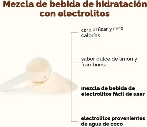 Miniatura 3 de Micro Ingredients Electrolitos en polvo, 1 libra (69 porciones) Sin azúcar Sabor a frambuesa limón Alto potasio (1,000 mg) + agua de coco