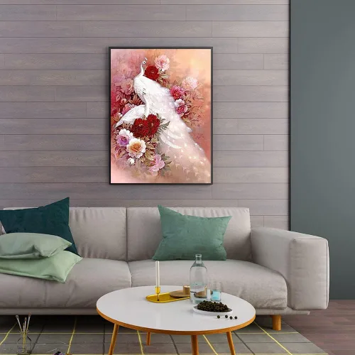 Miniatura 9 de Kits de pintura de diamantes grandes de 15 x 19 pulgadas, diseño cuadrado de pavo real 5D, punto de cruz, pintura familiar por números, adultos