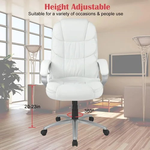 Miniatura 4 de Silla de oficina ergonómica de escritorio de 250 libras de capacidad, respaldo alto, altura ajustable, silla de computadora con reposabrazos