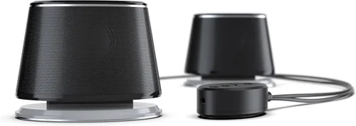 Miniatura 4 de Amazon Basics Altavoces Bluetooth para computadora con USB 3.0, iluminación LED azul, control de volumen, alimentación por USB, juego de 2