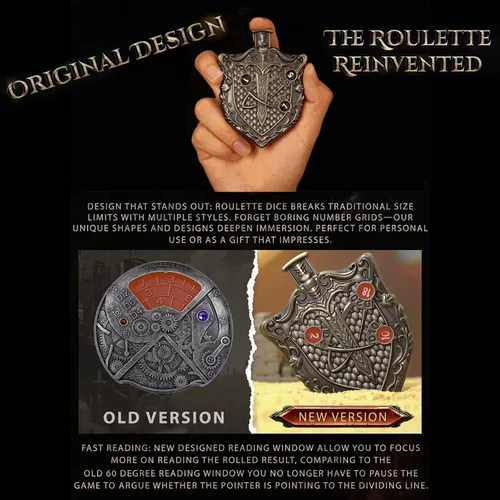 Miniatura 7 de Juego de dados de ruleta único 7 en 1 de metal DND para juegos de rol de mesa, dados giratorios para juegos de rol, juegos de dados DND equilibrados
